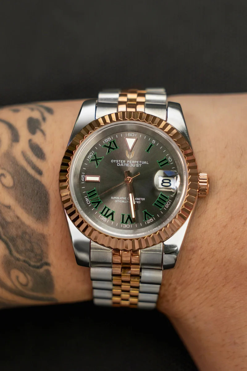 Custom Datejust Wimbledon Two-Tone Rose Gold Gray - Image 2