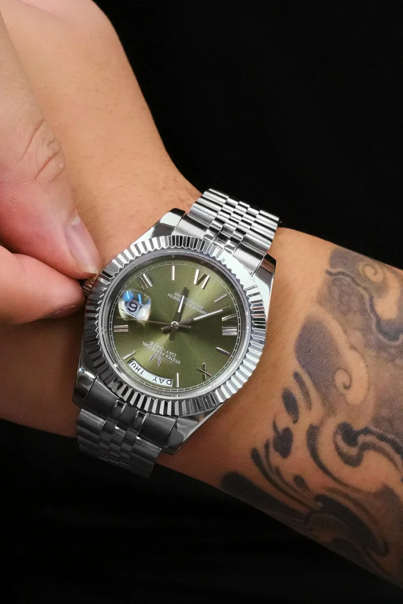 Custom Day-Date Silver Green - Image 4