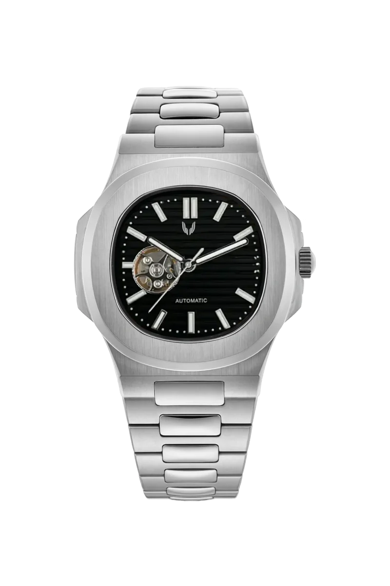 Custom Nautiluts Silver Skeleton Black