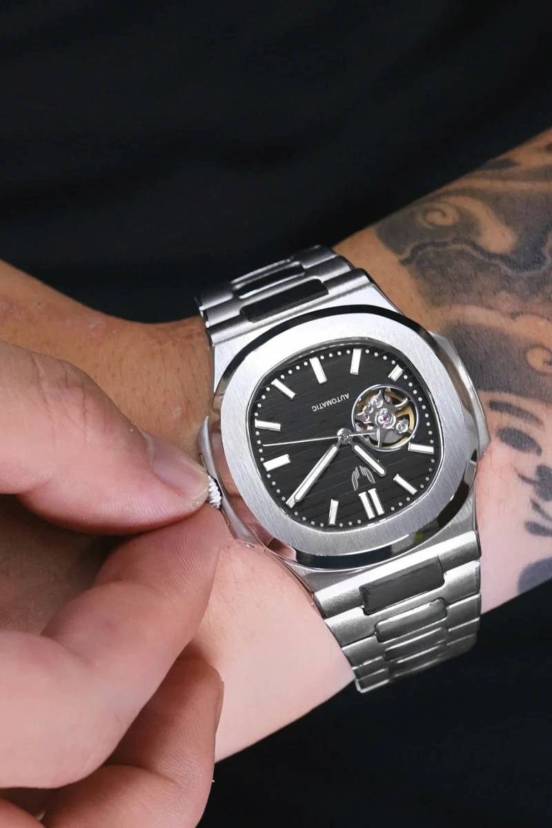 Custom Nautiluts Silver Skeleton Black - Image 2